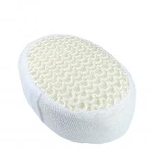 DEWAL BEAUTY Мочалка для тела, овальная, натуральный цвет, лен + хлопок, 15 х 11 х 5,5 см