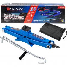 Механический домкрат «ромб» Forsage — надежный и удобный инструмент с грузоподъемностью 1.5 тонны, идеально подходящий для ежедневного использования в гараже или в экстренных ситуациях на дороге.Основные характеристики:Грузоподъемность: 1.5 тонны — подходит для большинства легковых автомобилей.Максимальная высота подъема: 385 мм — обеспечивает комфортный доступ к колесам и другим частям автомобиля.Минимальный уровень подхвата: 104 мм — позволяет использовать домкрат даже с низкими автомобилями.Размеры: длина — 415 мм, ширина — 90 мм — компактный и удобный для хранения.Корпус: устойчивый стальной корпус гарантирует прочность и долговечность инструмента.Резиновая накладка: защищает кузов автомобиля от повреждений и предотвращает самопроизвольное соскальзывание домкрата.Поворотная чаша: обеспечивает надежное и удобное размещение под автомобилем.Чехол: прочный водоотталкивающий чехол для защиты домкрата от влаги и повреждений.Безопасность и надежность: домкрат эффективно и безопасно поднимает транспортное средство, минимизируя риски при работе.Компактность: легко помещается в багажник и не занимает много места.Простота в использовании: механическая конструкция обеспечивает удобство и легкость эксплуатации.Защита автомобиля: резиновая накладка и поворотная чаша предотвращают повреждения кузова и обеспечивают устойчивость.Домкрат «ромб» Forsage — это надежный помощник, который всегда должен быть под рукой у каждого автомобилиста!
