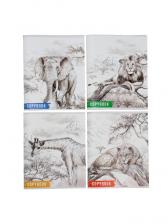 Тетрадь 96 листов в клетку, Calligrata «Африка», серые листы, МИКС