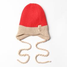 Шапка детская MINAKU, размер 35-40, красная, бежевая