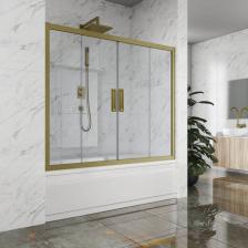 Шторка на ванну GuteWetter GWMPKB019P4 215x150 см, цвет фурнитуры бронзовый, цвет стекла бесцветный, стекло закаленное 6 мм, открывание двери левое/правое 4698031293100