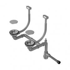 Сифон для двухчашевых кухонных моек Omoikiri 4956476 сталь