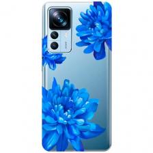 Силиконовый чехол на Xiaomi 12T, 12T Pro, Сяоми 12Т, 12Т Про с 3D принтом "Amazing Asters" прозрачный