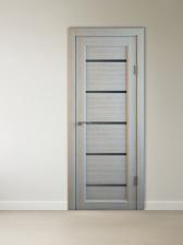 Комплект межкомнатной двери «B-1/03», со стеклом, 2000x800 мм, цвет дуб монтана грей/лакобель чёрный