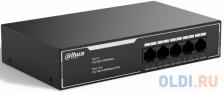 DAHUA DH-SG1005LP 5-портовый гигабитный неуправляемый коммутатор c PoE, 4xRJ45 1Gb PoE, 1xRJ45 1Gb uplink, суммарно 36Вт, коммутация 10 Гбит/с, MAC-та
