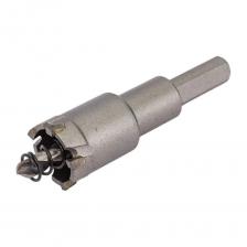 Коронка по металлу твердосплавная 22 мм стандарт HM/TCT DIDHM22 Diamond Industrial позволяет работать со многими видами материалов (тонколистовой металл, нержавеющая сталь, пластик, алюминий, чугун, дерево, пенобетон, газобетон, керамика), но в основном используется для сверления отверстий в черных и цветных металлах.Коронка представляет собой основу из углеродистой стали с трехгранным хвостовиком, который зажимается в патроне дрели и гарантирует надежность фиксации и отсутствие прокручивания.Режущая часть оснащена прочными твердосплавными (из сплава карбид-вольфрама) зубьями, позволяющими использовать коронку не только в бытовых, но и в профессиональных целях.Центрирующее сверло из быстрорежущей легированной стали - не позволяет коронке сдвигаться при работе. Также в конструкции предусмотрена пружина для выброса вырезанной части материала.Конструкция коронки монолитная, обладает высоким качеством реза.Шестигранный ключ идет в комплекте.Устанавливается изделие на дрели, шуруповерты, сверлильные станки, а также на перфораторы (при использовании переходного патрона, в безударном режиме).