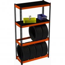 Стеллаж служит для компактного хранения шин или колес. Применяется: в гаражах, автомагазинах, автомастерских, СТО, на производствах, на складах и на других объектах. Конструкция: сборно-разборная, регулировка полок по высоте Выполнен из стали толщиной 2 мм Металлическая конструкция способна выдержать вес до 600 кг Количество ярусов - 3 шт. Полка - 2 шт. Тип покрытия: порошковая краска Соединение: безболтовое