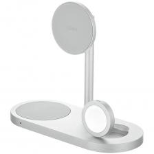 Беспроводная зарядная панель 3 в 1 Для IPhone, Apple Watch, Airpods uBear Stage Ultra Qi2 25W Silver