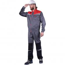 Летний костюм ГК Спецобъединение КМ-10 ЛЮКС, серый/красный/черный Кос 575/112/170