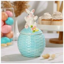 Сахарница Доляна «Зайка», 650 мл, цвет голубой