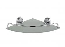 Полка стеклянная РМС угловая хром