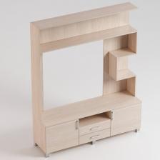 Стенка СТН-6+МТВ-1 дуб молочный (ШхГхВ) (1300х400х1800)мм, 2 ящика, 2 дверки, "Колизей мебель"