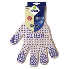 перчатки БЕРТА х/б ПВХ-точка 4 нити