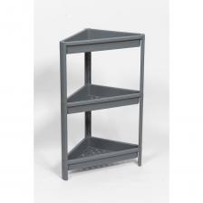 Угловая трехярусная этажерка Этажерка Violet VIKEA угловая, 3-х ярусная, серая 783318