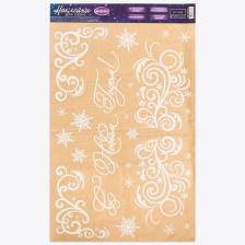 Наклейки новогодние для окон «Морозные узоры», многоразовые, 33x50 см