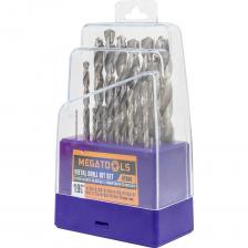 Набор сверл по металлу 19 предметов MEGATOOLS в пластиковом футляре предназначен для сверления отверстий в металлических материалах различной толщины.Качество. Набор включает в себя 19 сверл из высококачественной быстрорежущей стали HSS, которые имеют диаметр от 1 до 10 мм с шагом 0,5 мм.Универсальность. Этот набор является универсальным и подходит для работы с различными металлическими изделиями, включая сталь, алюминий, латунь и т.д. Сверла имеют точную геометрию и высокую прочность, что обеспечивает быстрое и качественное сверление отверстий как для робот по дому, так и для гаража.Удобство хранения. Набор поставляется в пластиковом футляре, который обеспечивает удобное хранение и транспортировку сверл.