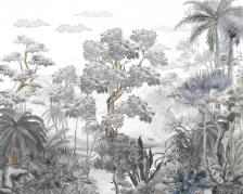 Milofi шелковые фотообои Европейские фрески черно-белые