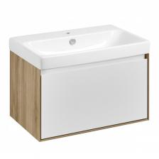 Тумба под раковину Aquaton Либерти 70 см подвесная дуб эльвезия/белый (1A279801LYC70)