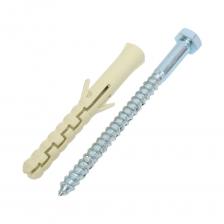 Нейлоновый дюбель NAT изготовлен из полиамида, предназначен для установки в полнотелые материалы - бетон и кирпич и рассчитан на легкие, средние и тяжелые нагрузки. Нейлоновый дюбель NAT может использоваться с шурупами по дереву, ДСП, шурупами с двойной резьбой, регулируемыми винтами для оконных и дверных коробок, другими распорными винтами. Диапазон температур эксплуатации составляет от -40 °С до +80 °С.