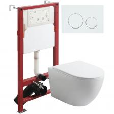 Подвесной безободковый унитаз TORNADO с инсталляцией и кнопкой смыва от немецкого бренда Agger - функциональное и эргономичное решение. Материал унитаза санфарфор отличается беспористой структурой, высокой прочностью и стойкостью к появлению пятен, что позволит сохранить первоначальный вид изделия на долгие годы использования. Обтекаемая форма корпуса не позволяет скапливаться пыли. Отличительная особенность данной модели - смыв Торнадо (эффект водоворота), работает максимально бесшумно и эффективно, осуществляется даже небольшим количеством воды. Безободковая модель - отсутствие недоступных областей для уборки обеспечит простой уход и отсутствие посторонних запахов. В комплекте быстросъемная крышка-сиденье с функцией плавного закрывания Soft-close, сиденье изготовлено из прочного материала - дюропласта, петли крышки-сиденья из нержавеющей стали. Скрытая система монтажа, цвет глянцевый белый. Инсталляция обеспечит минимальный уровень шума и максимальный уровень комфорта при эксплуатации. В комплект входят все необходимые крепления. Максимально допустимая нагрузка 400 кг. Объем смыва 3 и 6 литра позволяет экономить воду, снижая ее расход. Ширина рамы - 500 мм, глубина - 145/165 мм, высота - 1125/1325 мм. Материал - сталь. Кнопка смыва с механическим управлением отличается современным дизайном и гармонично дополнит интерьер. Выполнена в цвете глянцевый белый. Форма кнопок - круглая, материал - пластик.