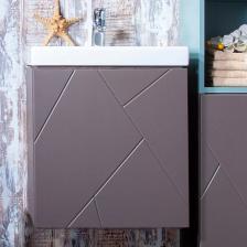 Тумба под раковину Бриклаер Кристалл 50 серый матовый, софт графит