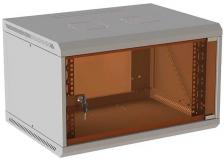 Шкаф настенный 19", 6U SUPRLAN ТВЛ-6U-600-350-СР 05-1060 коммутационный 6U 600x350мм пер.дв.стекл направл.под закл.гайки 70кг RAL 7035 металл