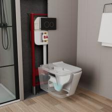 Рамная инсталляция для подвесного унитаза Bauedge BAU NEO 45 кнопка смыва BAU Dream, черная матовая NEO45700-Q00005