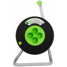 KAT-2x1.5-20m Удлинитель силовой ЭРА GREEN LINE KAT-2x1.5-20m Greenline на катушке пластик 4 розетки без заземления 20м ПВС 2x1.5мм2, цена за 1 шт