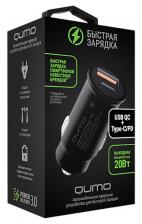 АЗУ Qumo All QC/PD (Charger 0088), USB + Type-C, черный