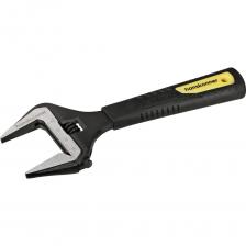 Рабочий профиль уже на 45%. Тонкие губки позволяют эффективно работать в местах с трудным доступом и оптимальны для мелких деталей. Зев расширен на 70% для захвата большого размера крепежа. Высота губок на 40% больше чем у обычных разводных ключей для надежной фиксации деталей. Фосфатированное покрытие эффективно защищает от воздействия внешней среды.  