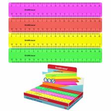 Линейка 20 см ErichKrause «Neon Solid», пластик, непрозрачная. двухсторонняя шкала, микс