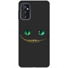 Матовый Soft Touch силиконовый чехол на Samsung Galaxy M52 5G, Самсунг М52 с 3D принтом "Cheshire Cat" черный