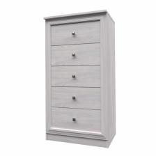 Комод высокий для спальни Paola 45, 5 ящиков, 620x430x1200 мм, цвет ясень анкор светлый