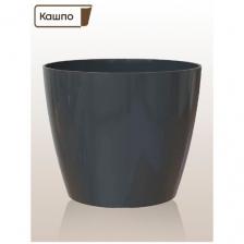 Кашпо Artevasi SAN REMO, D20 H18 см, антрацит глянцевое / горшок для цветов
