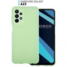 Матовый силиконовый чехол Rosco на Samsung Galaxy A23 (Самсунг Галакси А23), тонкий, светло-зеленый