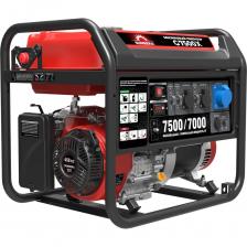Генератор SUNREKA G7500X идеально подходит для снабжения электричеством во время коммерческих выездных мероприятий, для использования в мастерских, автосервисах, а также для проведения коммунальных работ в качестве мобильной электростанции. Для персонального использования и периодических работ на участке данный генератор является оптимальным выбором по мощности, надежности и наличию функции работы с высокими пусковыми токами. Бензиновый генератор G7500X имеет сварную раму и стальную переднюю панель, которые защищают основные узлы оборудования и придают общую жесткость и прочность конструкции. Двигатель генератора SUNREKA G7500X рабочим объемом 458 см3 запускается ручным стартером быстро и без проблем даже при низких температурах с предварительной подкачкой топлива через праймер. Генератор G7500X оснащен всеми необходимыми функциями безопасности, такие как защита от короткого замыкания, перегрузки, перепадов напряжения и никого уровня масла, что обеспечивает безопасную эксплуатацию. Топливный бак 40 литров обеспечивает 13 часов непрерывной работы от одной заправки при нагрузке 75% (5,3 кВт) и 10 часов при 100% нагрузке (7,0 кВт). Есть возможность установить колеса и передние рукоятки для удобной транспортировки генератора.