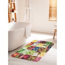 Коврик для ванной противоскользящий на пол 60х100 см станет ярким акцентом для создания домашнего уюта в интерьере вашей ванной комнаты. Большой половик для ванной, душевой и туалета выполнен из мягкого и приятного материала велсофт (100% полиэстер) с тонкой прослойкой из поролона. Велсофт- мягкий ворс, который обеспечивает комфортное прикосновение при хождении босиком. Основание изделия изготовлено из нетканого материала с антискользящим покрытием, что предотвращает его скольжение по плитке и кафелю. Края прямоугольного коврика надежно обработаны, не распушатся (не деформируются) во время эксплуатации. Быстро высыхает и не теряет своих свойств при длительном контакте с влагой. Универсальное изделие подходит для использования в бассейне, сауне, спальне в качестве прикроватного коврика и как коврик для детей. Аксессуар для ванной мгновенно впитывает влагу, быстро сохнет и не линяет. Уход: стирать при температуре 30-40 градусов, выбирая деликатный режим стирки и отжим не более 800 оборотов. НЕ ОТБЕЛИВАТЬ! Декоративная защитная подстилка с фотопринтом подходит для дома и дачи, хороший подарок маме, бабушке, папе, дедушке на День рождения, юбилей и новоселье. В комплект к коврику вы можете подобрать шторку для ванной и корзинку для белья под брендом JoyArty. Яркость рисунка может отличаться от изображения на сайте. Допустимо отклонение в размерах +- 2 см.