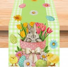 Льняная скатерть Floral Linen Table Runner