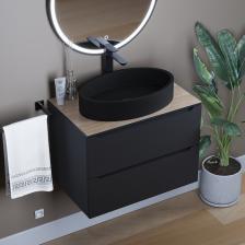 Раковина Uperwood Rome, накладная, 55x35 см, овальная, черный
