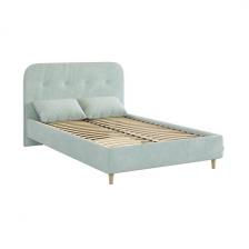 Кровать с основанием Лео 120х200 см Mebelson (ДСП,Велюр/Зеленый,Серый) арт.KM1.2-19.2766