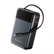 Аккумулятор внешний Vention FHYB0 20000mAh(USB-C + USB-C/USB-A) со встроенным кабелем 65W с LED Дисплеем