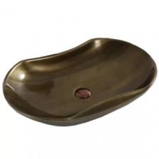 Раковина накладная CeramaLux 66х42 бронза