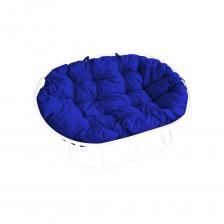 Диван M-GROUP МАМАСАН без ротанга белое, синяя подушка 12100110