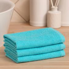 Салфетка махровая универсальная для уборки «Экономь и Я», хлопок 100%, голубая