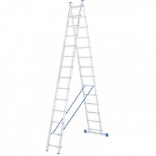 Лестница Сибртех 97914, 2 х 14 ступеней, алюминиевая, двухсекционная