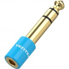 Кабели, шлейфы, переходники Переходник аудио VENTION Jack 6.3 (m) - Jack 3.5 (f) , GOLD, голубой [vab-s01-l]
