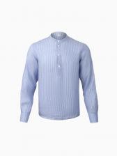 Рубашка мужская MINAKU в полоску, размер 48, белая/голубая