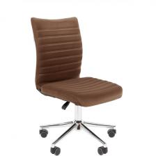 Кресло компьютерное без подлокотников Chairman 033 ткань велюр T-14 коричневый CHAIRMAN