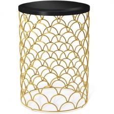 Столик журнальный Sheffilton SHT-CT24-1 золото/черный муар (круглая столешница, О-образная опора)