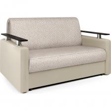 Диван аккордеон Шарм 100 сочетает в себе комфорт и стильный дизайн, который гармонично впишется в любой интерьер. Обивка из велюра и экокожи бежевого цвета придает дивану изысканный вид. Диван оснащен раскладным механизмом "аккордеон", который обеспечивает удобство и простоту использования. Благодаря этому, диван легко превращается в просторное спальное место размером 194 x 100 см, а высота сиденья - 50 см. Диван имеет габариты 120 см в ширину, 110 см в глубину и 95 см в высоту. Каркас дивана выполнен из массива дерева, ЛДСП и ДВП, что гарантирует его прочность и долговечность. Наполнитель из пенополиуретана обеспечивает мягкость и комфорт при использовании. Диван оборудован подлокотниками, выполненными из жесткого материала, что придает ему дополнительную устойчивость и позволяет комфортно разместиться на диване. Также диван оснащен ящиком для белья, что делает его еще более функциональным и практичным. Диван аккордеон Шарм 100 обладает максимальной нагрузкой до 140 кг, что делает его подходящим для людей разного телосложения. Производитель дивана – компания Шарм-Дизайн, зарекомендовавшая себя на рынке мебели как надежный и качественный производитель. Диван с механизмом аккордеон прекрасно сочетается с классическим интерьером, а его стиль подойдет для гостиной.